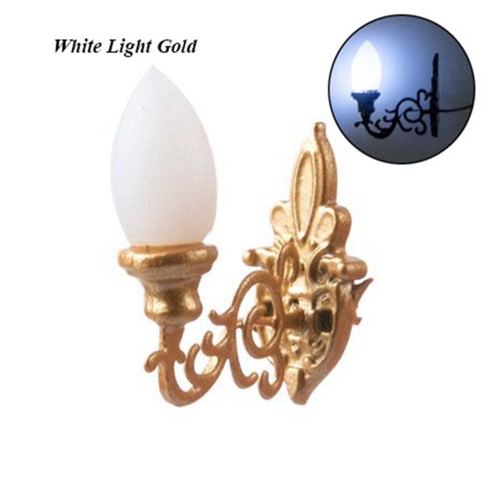 Lighting Metal Wall Decor - 新しい1.7 * 2cmドールハウス壁掛けランプABS金属素材ドールハウスガーデンデコレーションホワイト/ウォームライトモデル12VガーデンヤードLEDライト