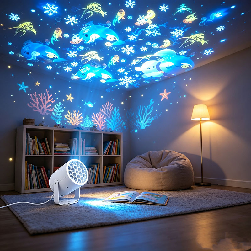 Lighting World Decor - 子供用クリスマスおもちゃギフト、USBドリーミーな海底オーシャンワールドプロジェクターナイトライト、寝室の雰囲気づくりに