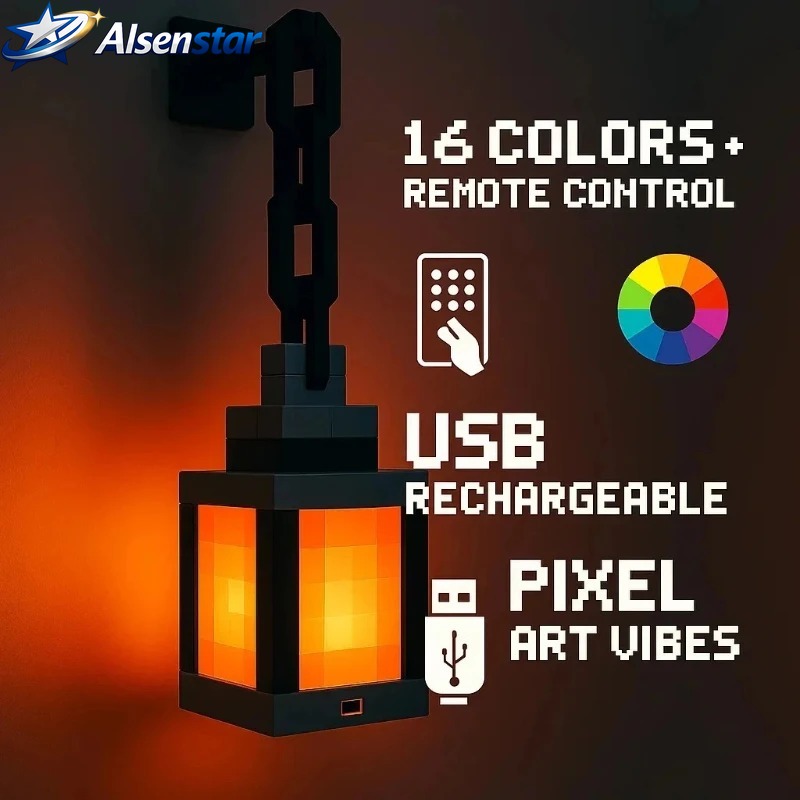 Lighting World Decor - ペンダントランプ ピクセルスタイル ウォールナイトライト USB クリエイティブ マイワールドス