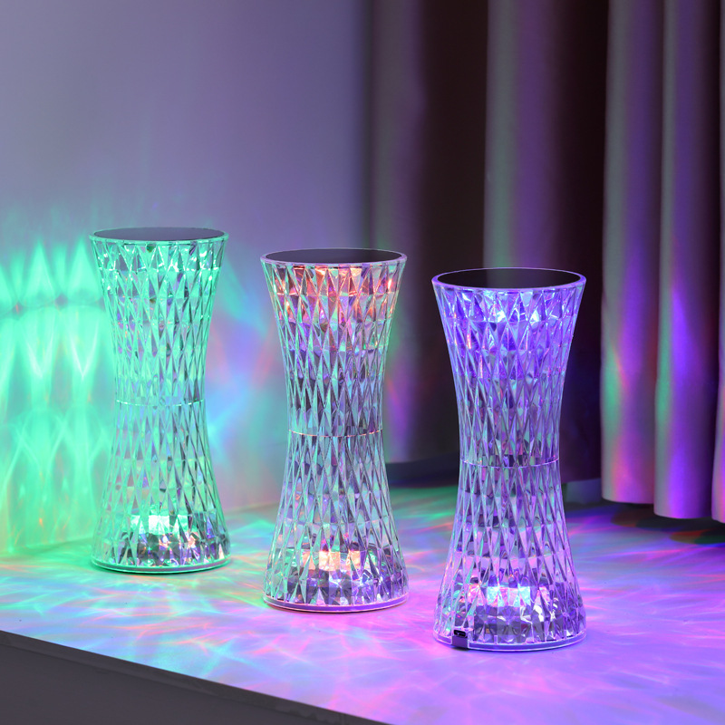 Room Lighting Bedroom Decor - クリスタルベッドサイドテーブルランプクリスマスアクリル装飾ナイトライト寝室ベッドサイドLED照明ギフトダイヤモンドデスクランプUSB充電式