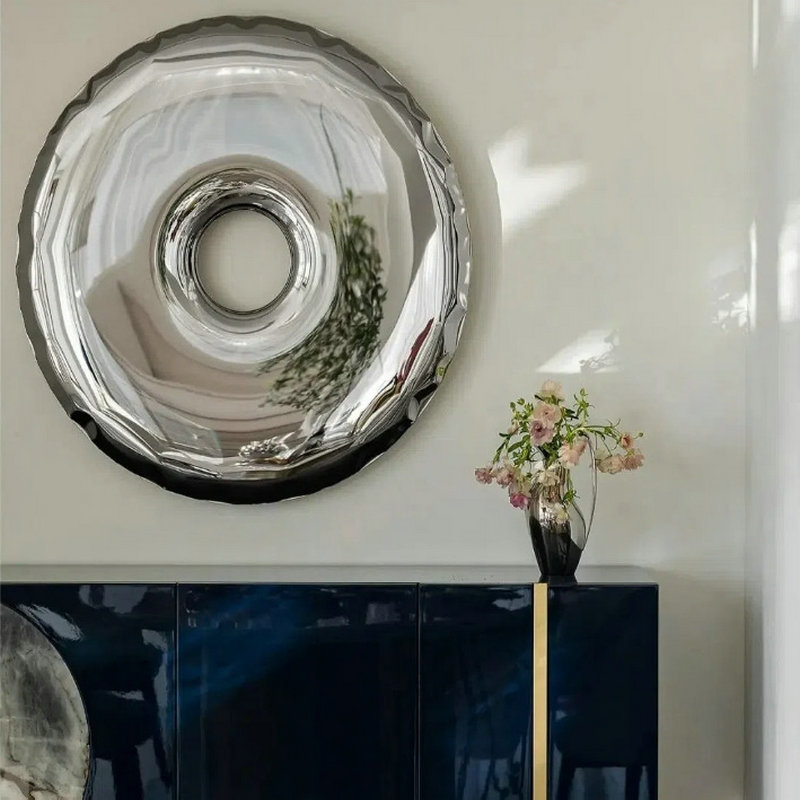 Lighting Metal Wall Decor - ステンレス鋼電気メッキドーナツ型壁飾り、北欧風ライトラグジュアリー円形壁飾り、リビングルーム壁掛け