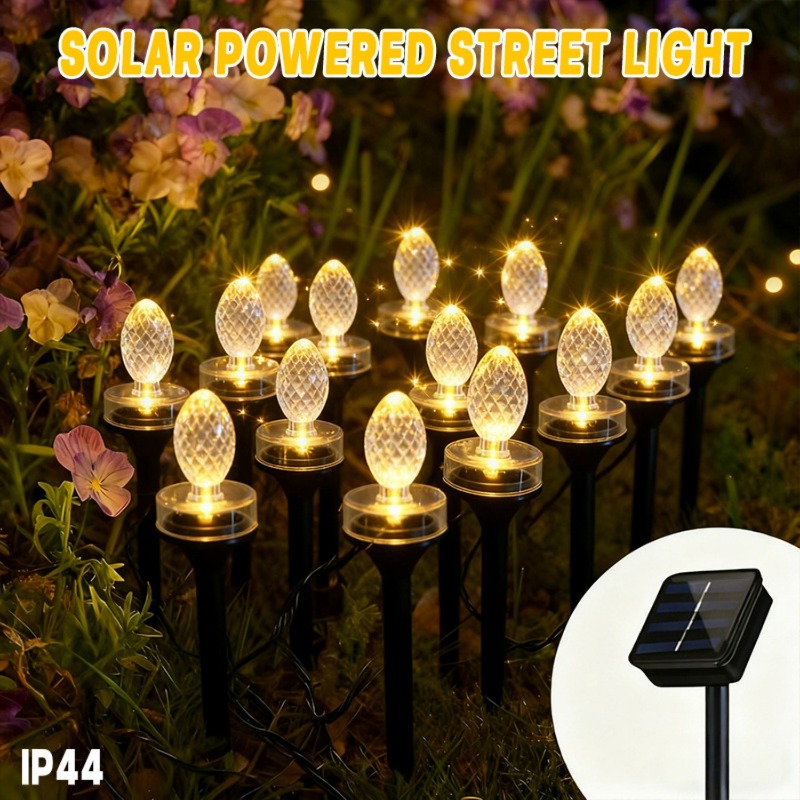 Outdoor Lighting Wedding Decor - 新しいソーラーガーデンランプ、20個のLEDソーラー装飾ランプ、オリーブ色のランプ、8つの点滅照明モード、暖色/白色光、屋外ソーラー景観照明、庭、芝生、庭園、ヴィラ、キャンプ、クリスマスギフト、新年ギフトに最適