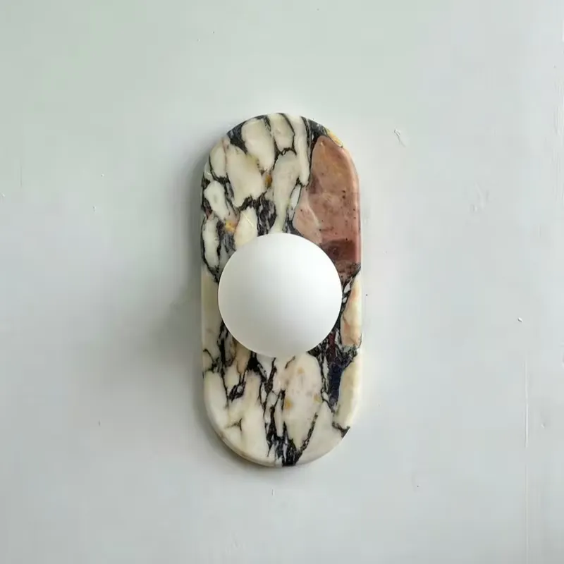 Room Lighting Bedroom Decor - SJX ミニマリストナチュラルカラカッタヴィオラ大理石ウォールランプ リビングルーム寝室廊下ホームデコレーション照明器具