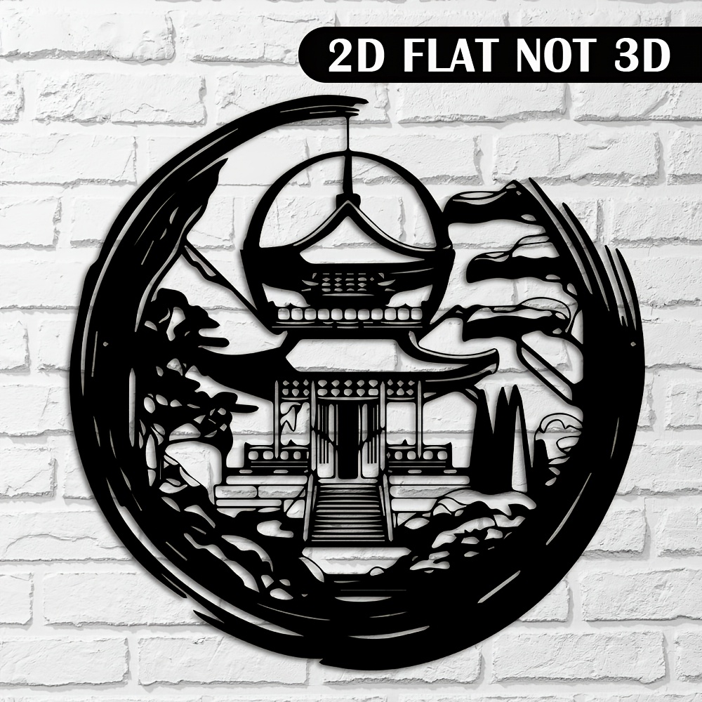 Lighting Metal Wall Decor - CIFBUY 东方風景の金属製壁飾り。防水性があり、耐久性に優れ、禅の趣を添えるインテリアとして、リビング、寝室、オフィスなど、ご自宅の壁を飾るのに最適です。