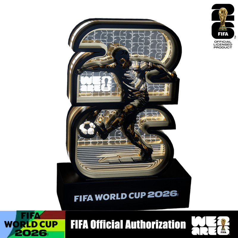 Lighting World Decor - ゲームスタート FIFAワールドカップ アクリルLEDナイトライト 3Dランプ サッカーテーマ デスクランプ