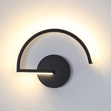 Room Lighting Bedroom Decor - モダンな北欧LEDウォールランプ、ミニマリストブラック幾何学模様の壁掛け照明、寝室ベッドサイド、リビングルームの装飾、クリエイティブなホームライト