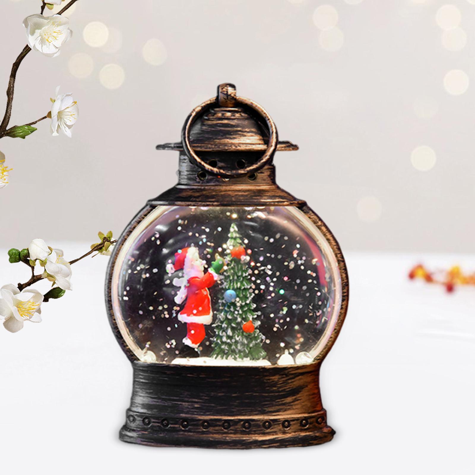 Lighting Decoration Ideas For Home - きらめくスノーグローブ型ランタンオーナメント。樹脂製で、クリスマスやオフィス、書斎などのインテリアとして、暖かい光を放ちながら吊り下げて飾ることができます。プレゼントにも最適です。