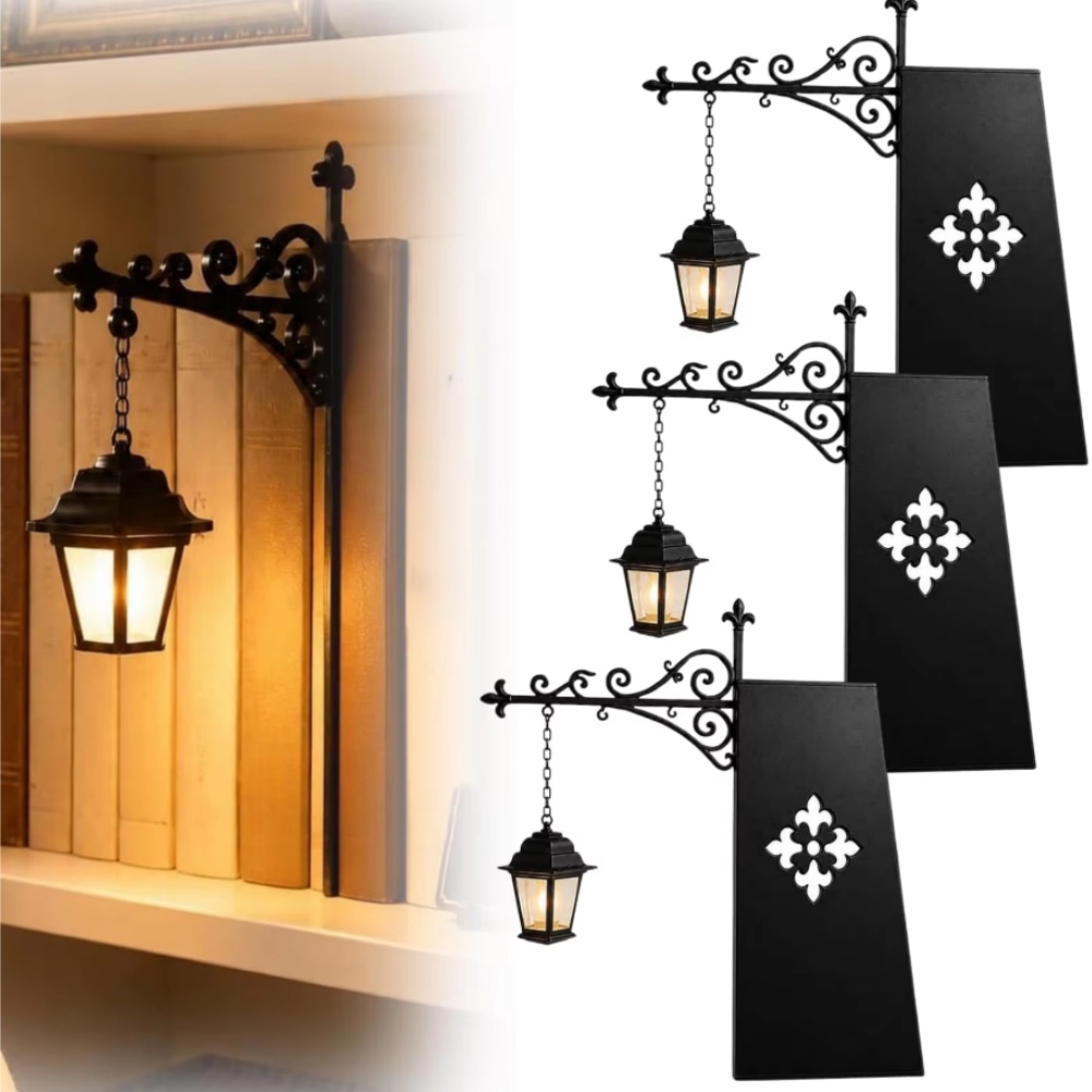 Lighting Decor - ライブラリーランタン装飾本棚照明レトロライブラリーランタン本棚ランプ多機能暖かいLED常夜灯飾り