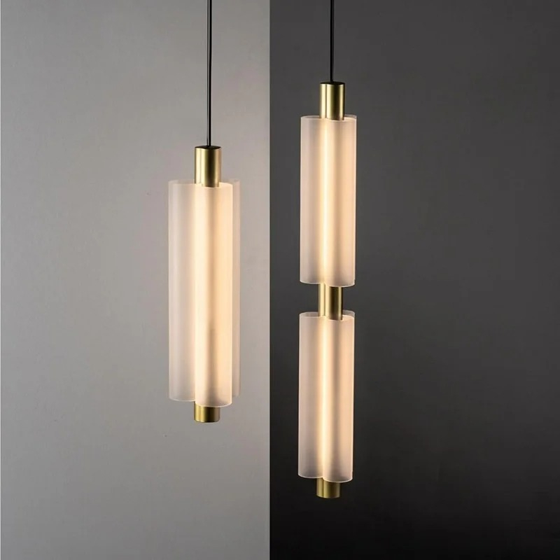 Lighting Metal Wall Decor - モダンなロングアクリルペンダントライト寝室のベッドサイドリビングルームの背景壁ロング装飾吊りランプ照明器具