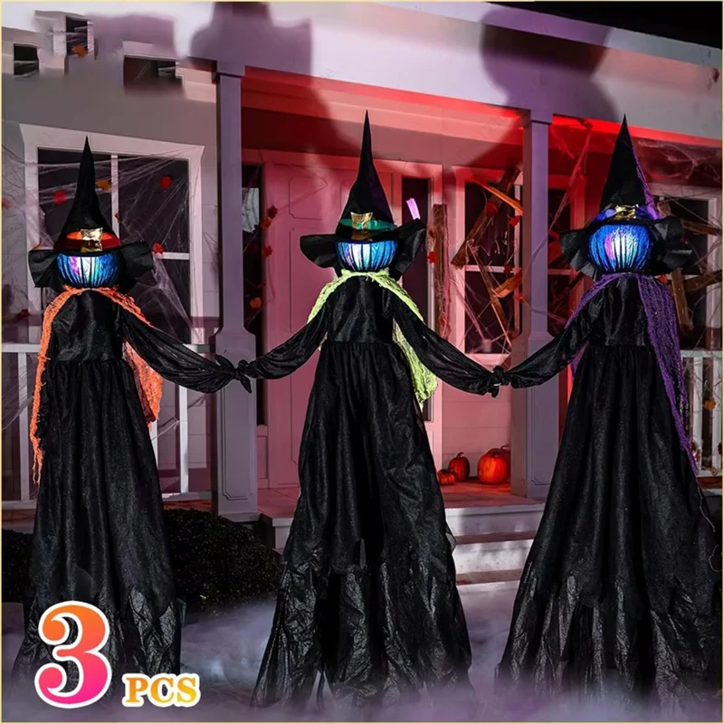 1PCSHalloween カラフルな光る手を握る魔女 音に - Up Lighting Decor のレビューと価格