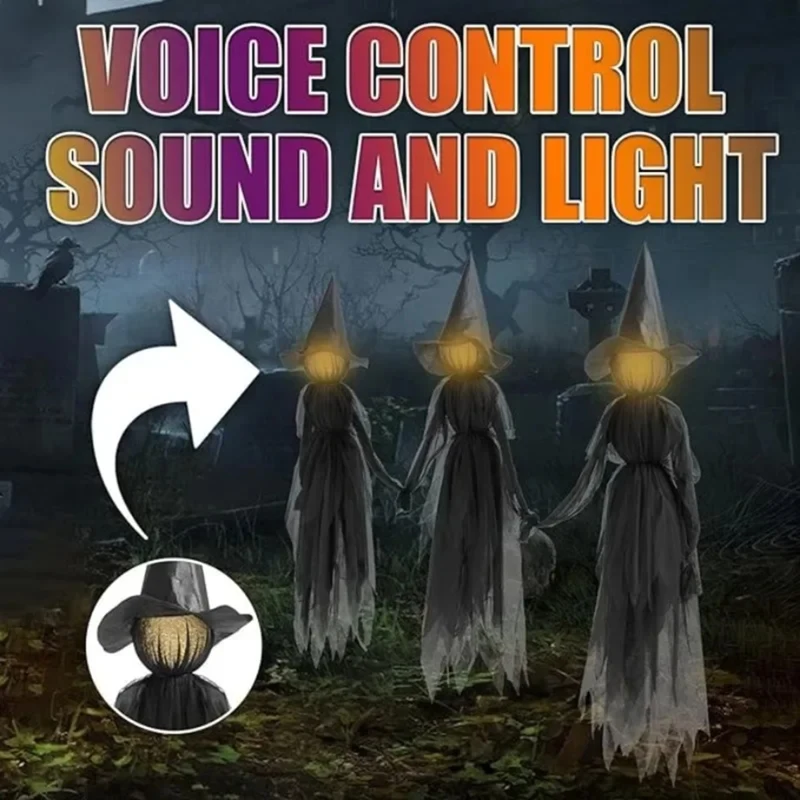 1PCSHalloween カラフルな光る手を握る魔女 音に - Up Lighting Decor のレビューと価格