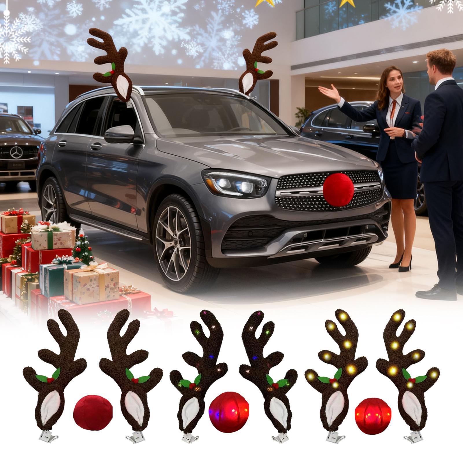 クリスマスカーデコレーションライトアップトナカイの角と鼻クリ - Up Lighting Decor のレビューと価格