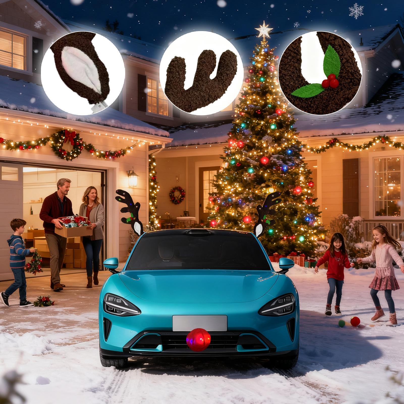 クリスマスカーデコレーションライトアップトナカイの角と鼻クリ - Up Lighting Decor のレビューと価格