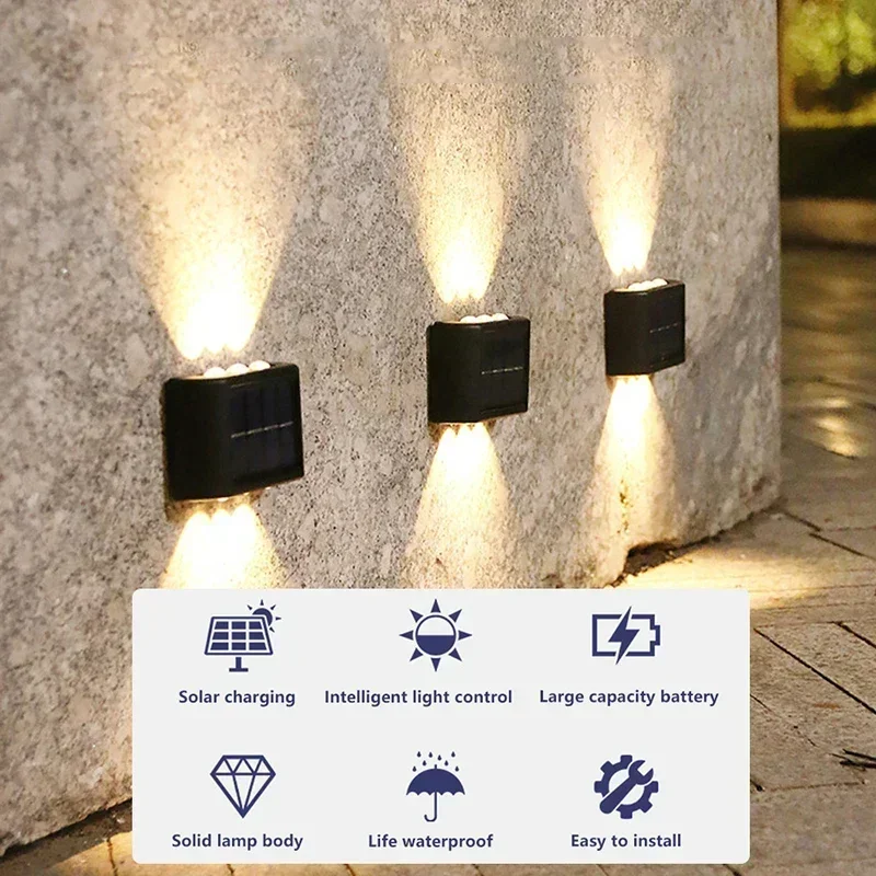 LEDソーラーライト 屋外防水 ソーラーウォールランプ 上下 - Up Lighting Decor のレビューと価格