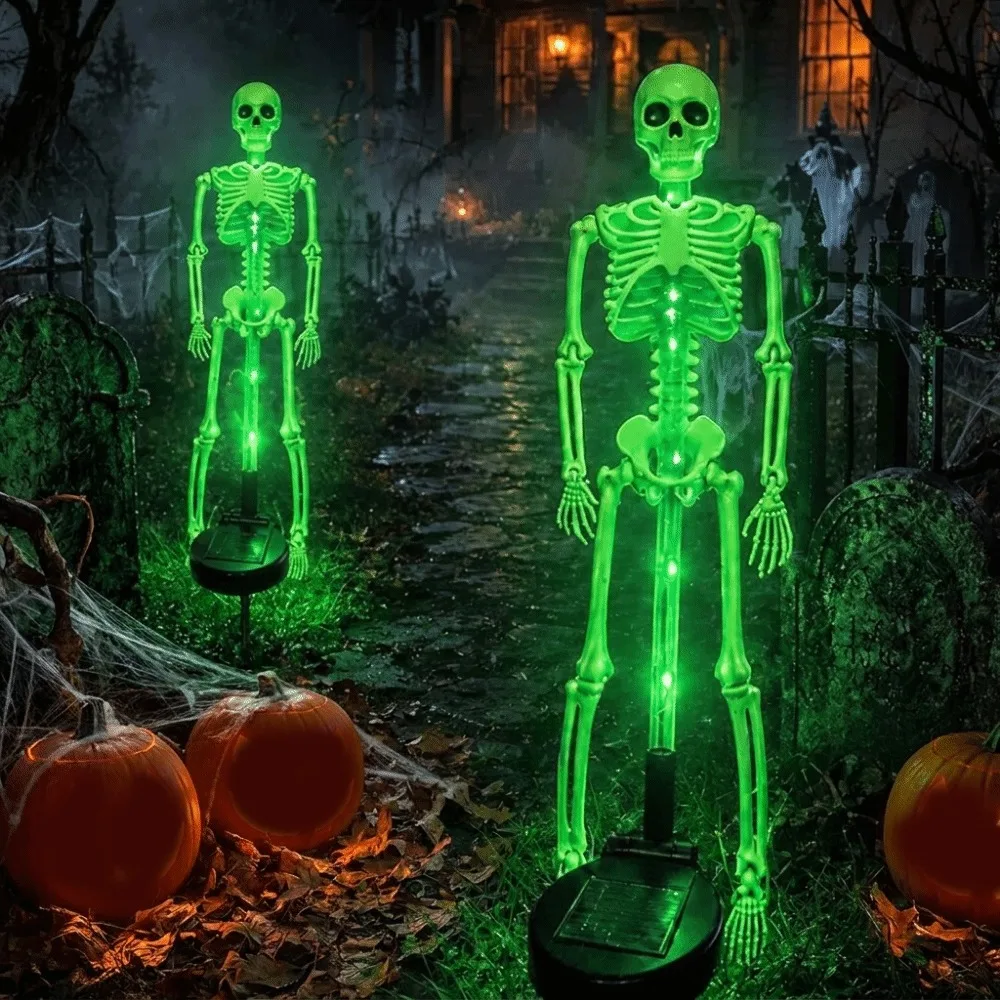 ハロウィンスケルトンステークライト、ソーラー式、庭や芝生、通 - Lighting Decor For House のレビューと価格