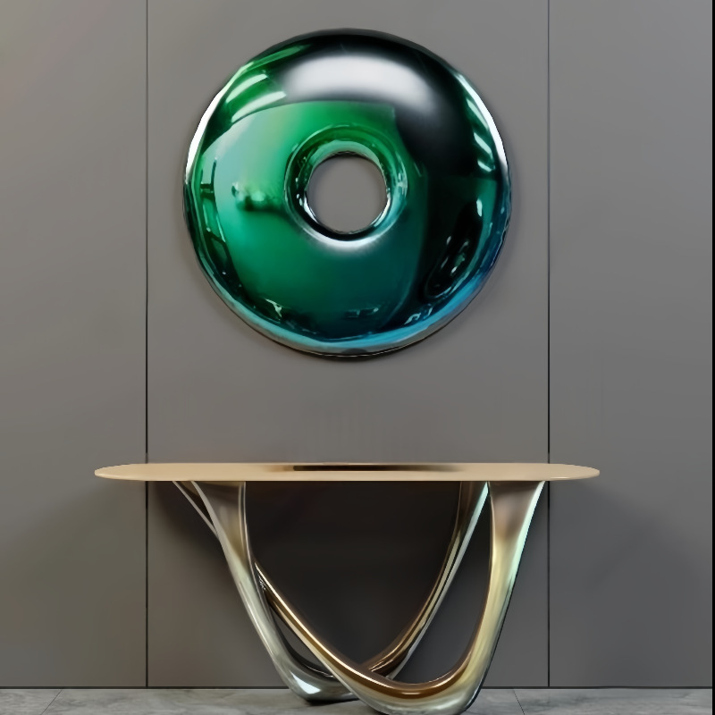 ステンレス鋼電気メッキドーナツ型壁飾り、北欧風ライトラグジュ - Lighting Metal Wall Decor のレビューと価格