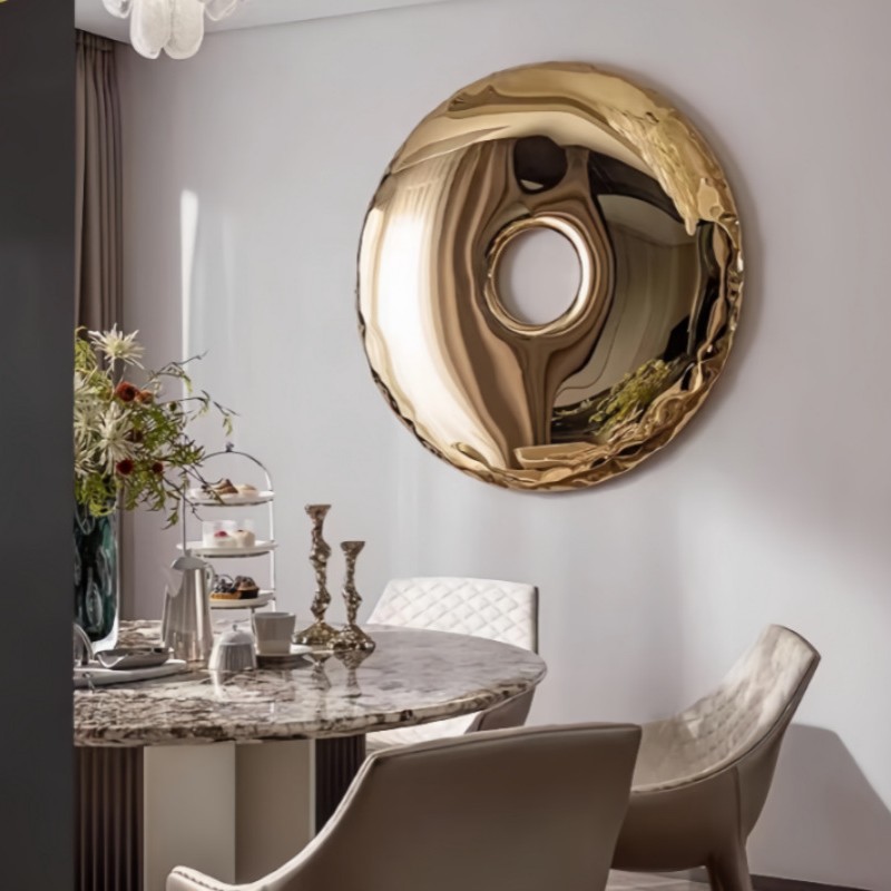 ステンレス鋼電気メッキドーナツ型壁飾り、北欧風ライトラグジュ - Lighting Metal Wall Decor のレビューと価格