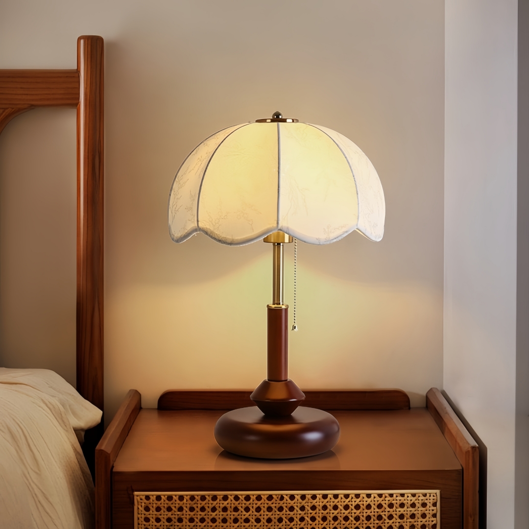 ヴィンテージスカラップドームテーブルランプ寝室ナイトスタンド - Room Lighting Bedroom Decor のレビューと価格