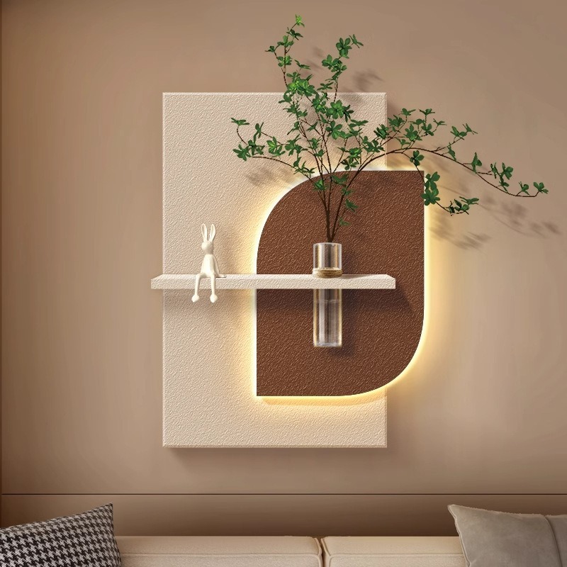 砂岩のウォールアート、水耕栽培用花瓶棚付き、リビングルームの - Lighting Metal Wall Decor のレビューと価格