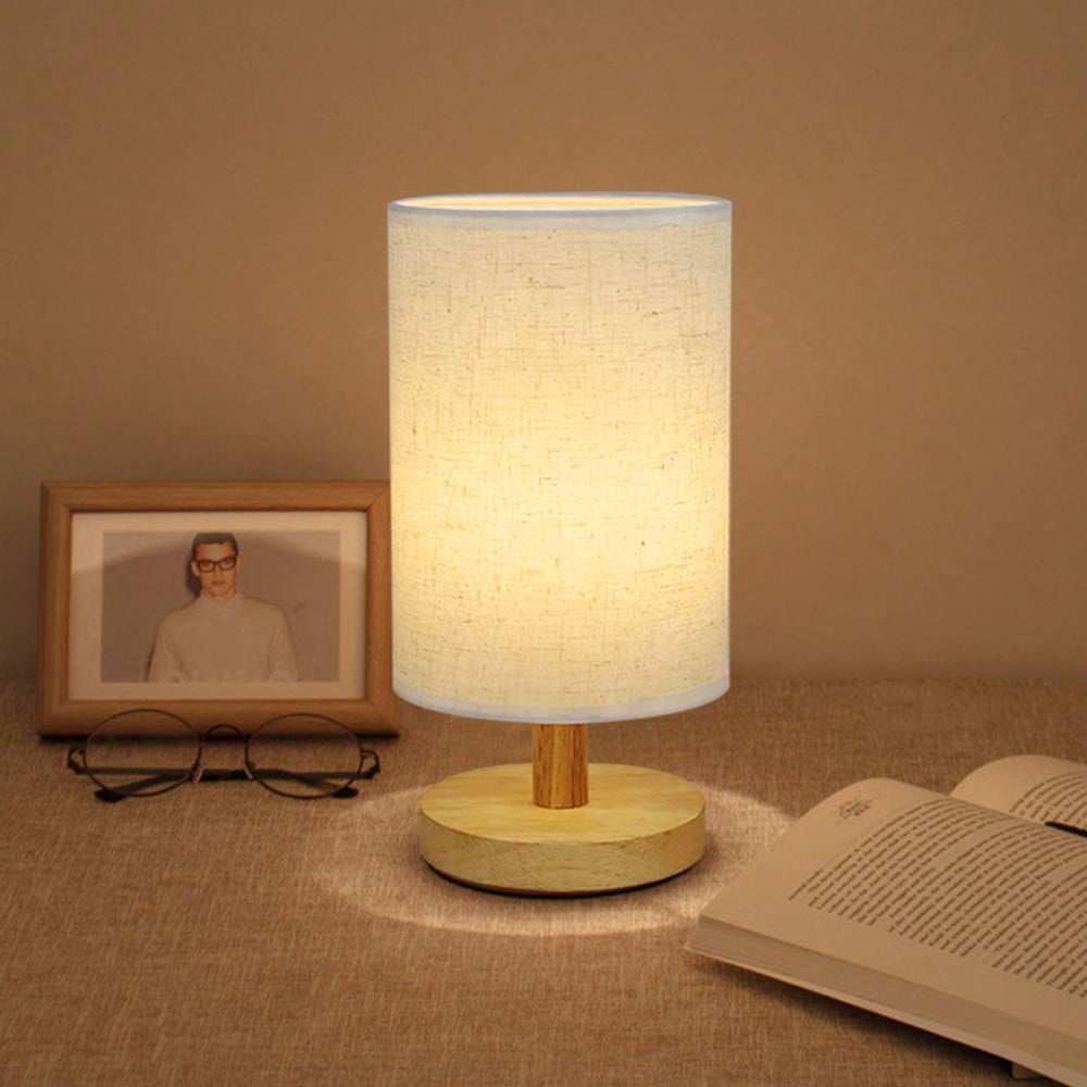 モダンな北欧風の木製と布製の装飾テーブルランプ。寝室のベッド - Room Lighting Bedroom Decor のレビューと価格