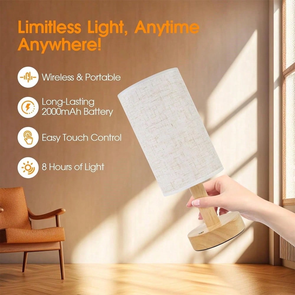 モダンな北欧風の木製と布製の装飾テーブルランプ。寝室のベッド - Room Lighting Bedroom Decor のレビューと価格