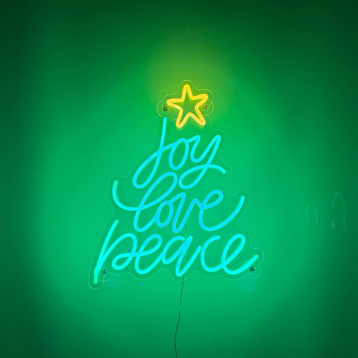 「喜び、愛、平和」のネオンサイン、クリスマスツリー型のLED - Lighting Decoration Ideas For Home のレビューと価格