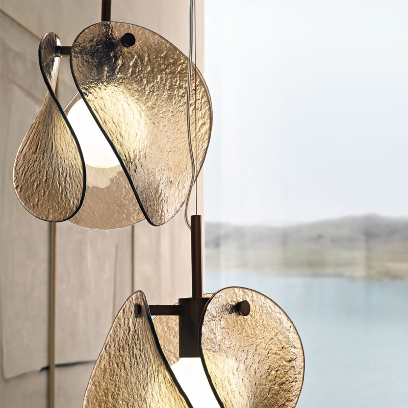レトロクリエイティブガラス LED ペンダントランプシャンデ - Lighting Metal Wall Decor のレビューと価格