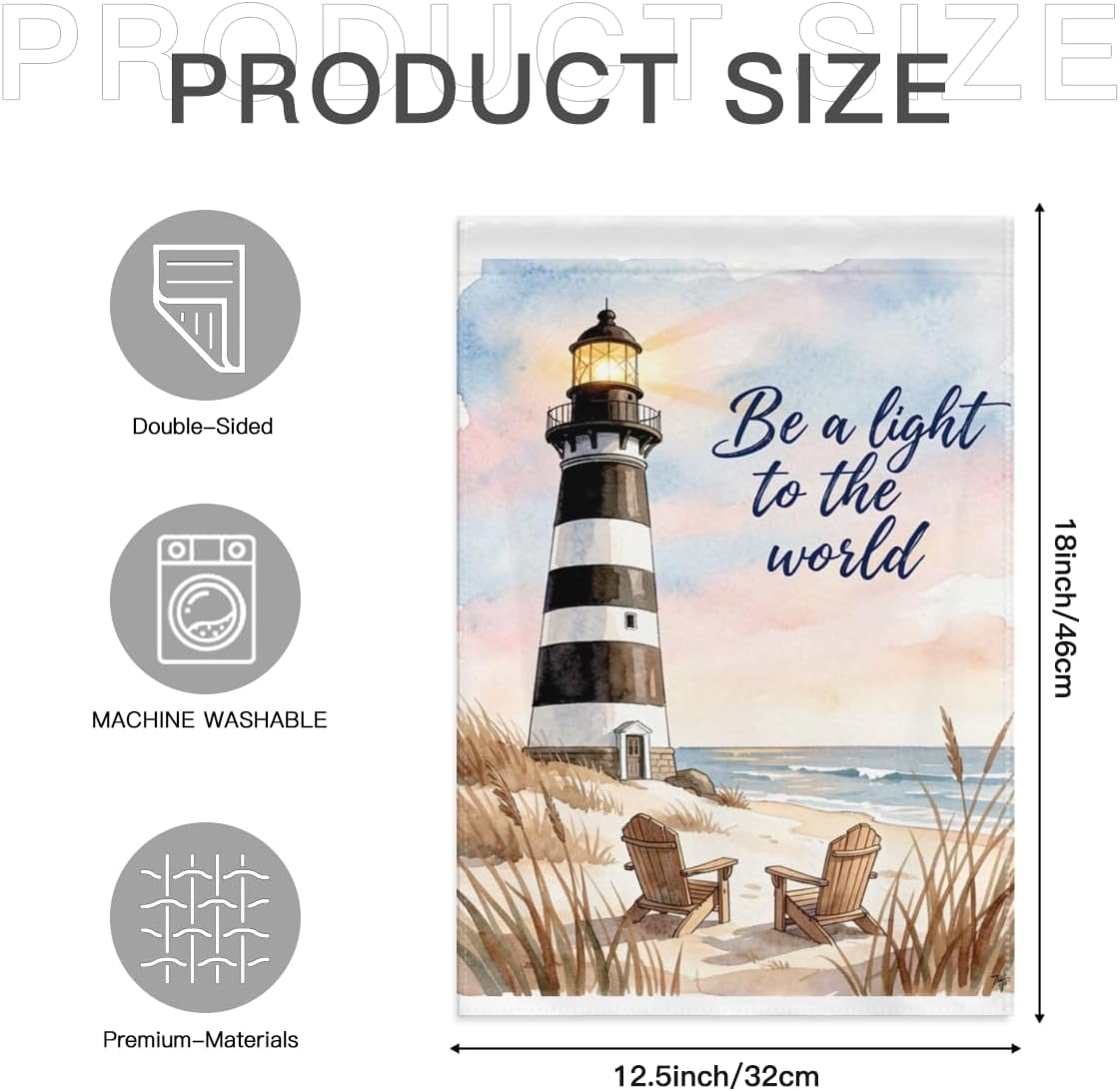 世界の光となれ ライトハウスガーデンフラッグ 12x18イン - Lighting World Decor のレビューと価格