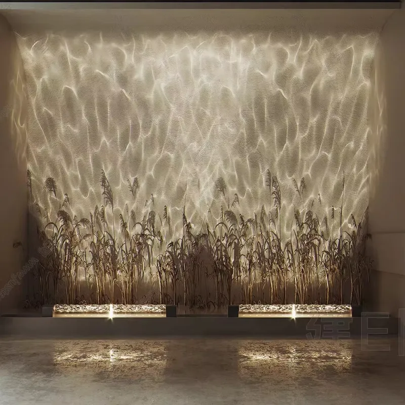 スマート3Dウォールウォッシュ炎投影ライト、水波紋雰囲気ラン - Room Lighting Bedroom Decor のレビューと価格