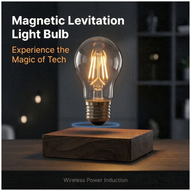 磁気浮上式ワイヤレスLED電球デスクランプ、ユニークなギフト - Unique Lighting Decor のレビューと価格