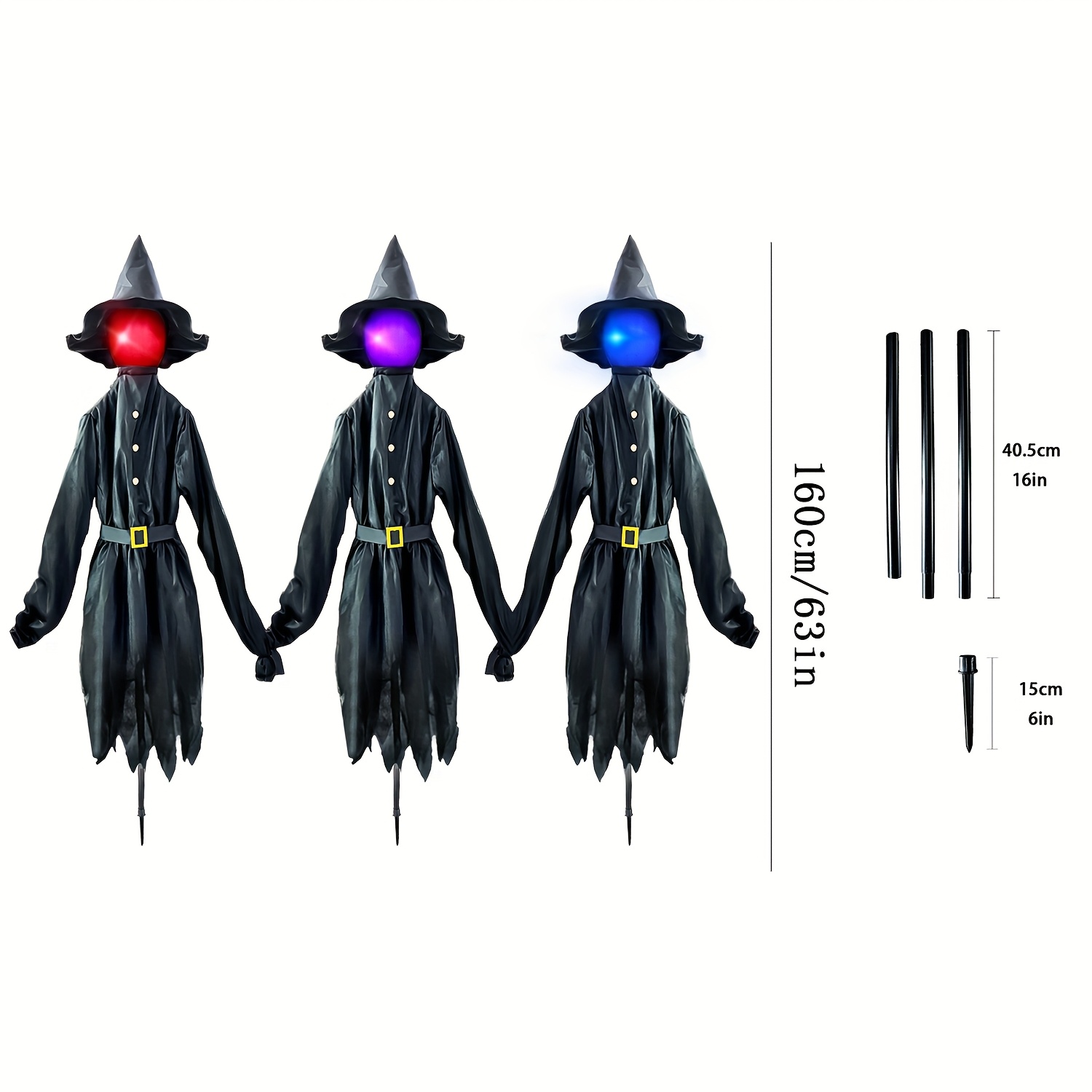 ハロウィーンの魔女飾り、屋外用。手をつないでいる魔女の形をし - Lighting Decor For House のレビューと価格