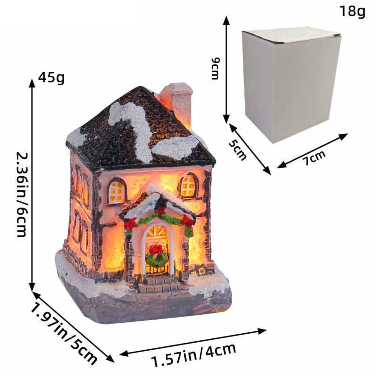 クリスマスライト付きの家の樹脂製フィギュア、家の装飾用の卓上 - Lighting Decor For House のレビューと価格