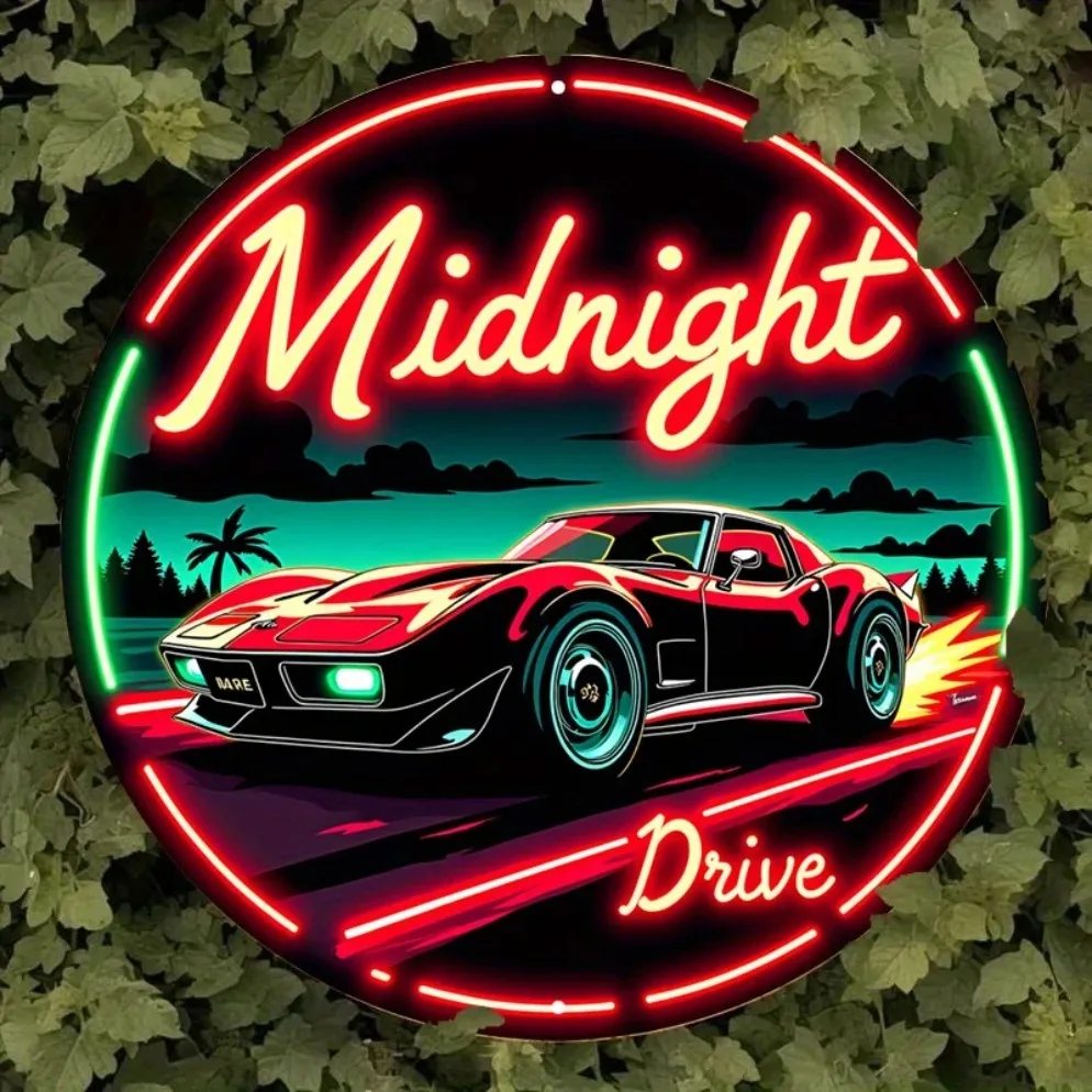 ヴィンテージネオンカーサイン ミッドナイトドライブ – レト - Lighting Metal Wall Decor のレビューと価格