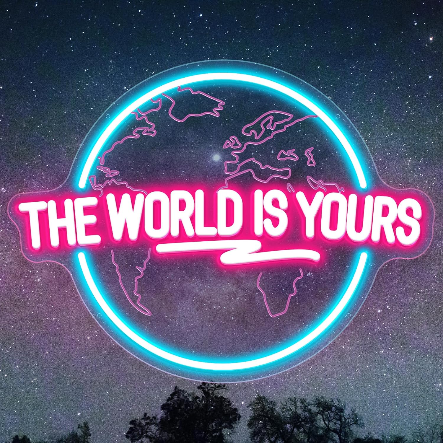 The World Is Yours ネオンサイン 彫刻惑星 - Lighting World Decor のレビューと価格