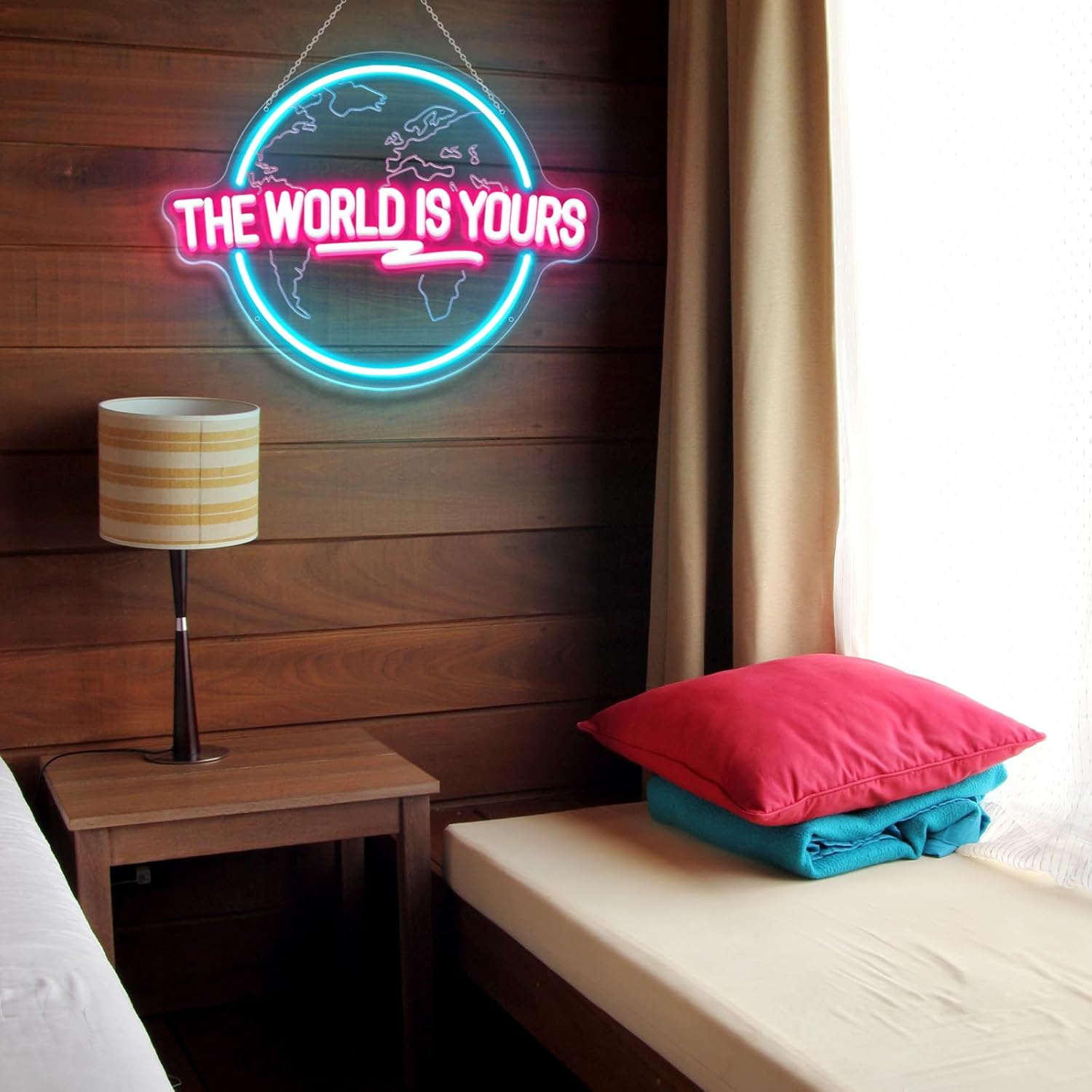 The World Is Yours ネオンサイン 彫刻惑星 - Lighting World Decor のレビューと価格