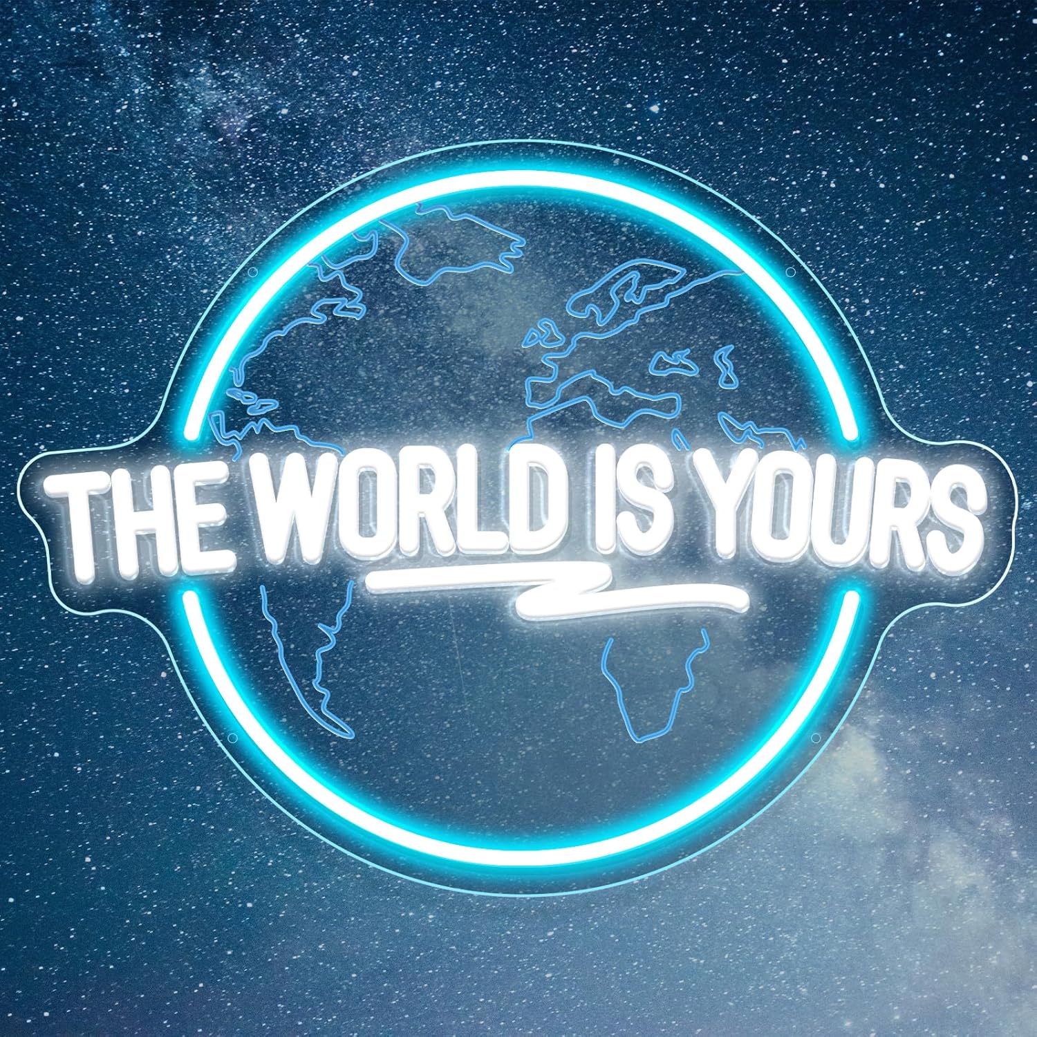 The World Is Yours ネオンサイン 彫刻惑星 - Lighting World Decor のレビューと価格