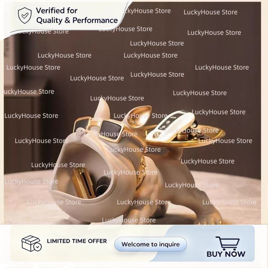 上品なデザインのフレンチブルドッグの置物（大きな口が特徴）、 - Unique Lighting Decor のレビューと価格