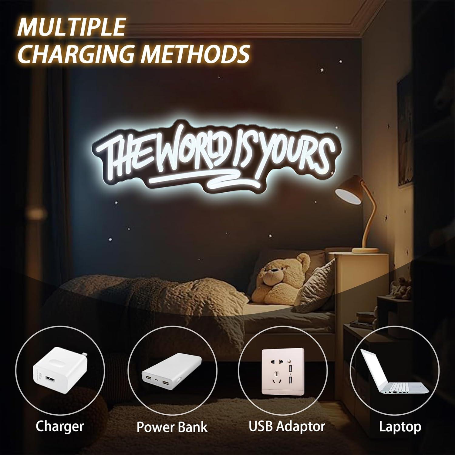 The World is Yours ネオンサイン USB電 - Lighting World Decor のレビューと価格