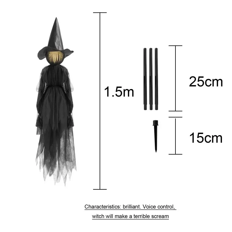 音に反応する手を持つ魔女ハロウィンデコレーション カラフルな - Lighting Decor For House のレビューと価格