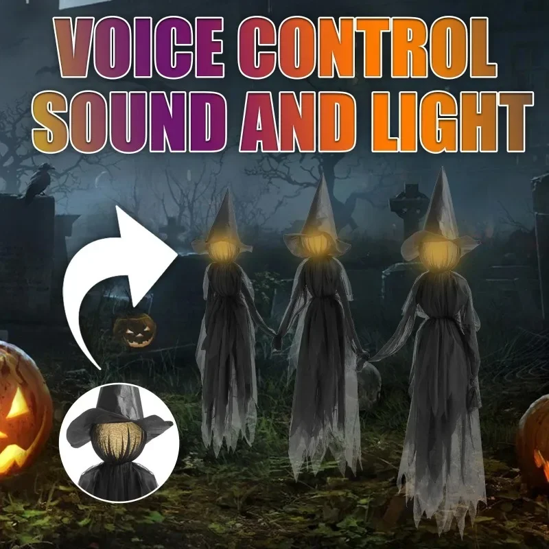 音に反応する手を持つ魔女ハロウィンデコレーション カラフルな - Lighting Decor For House のレビューと価格