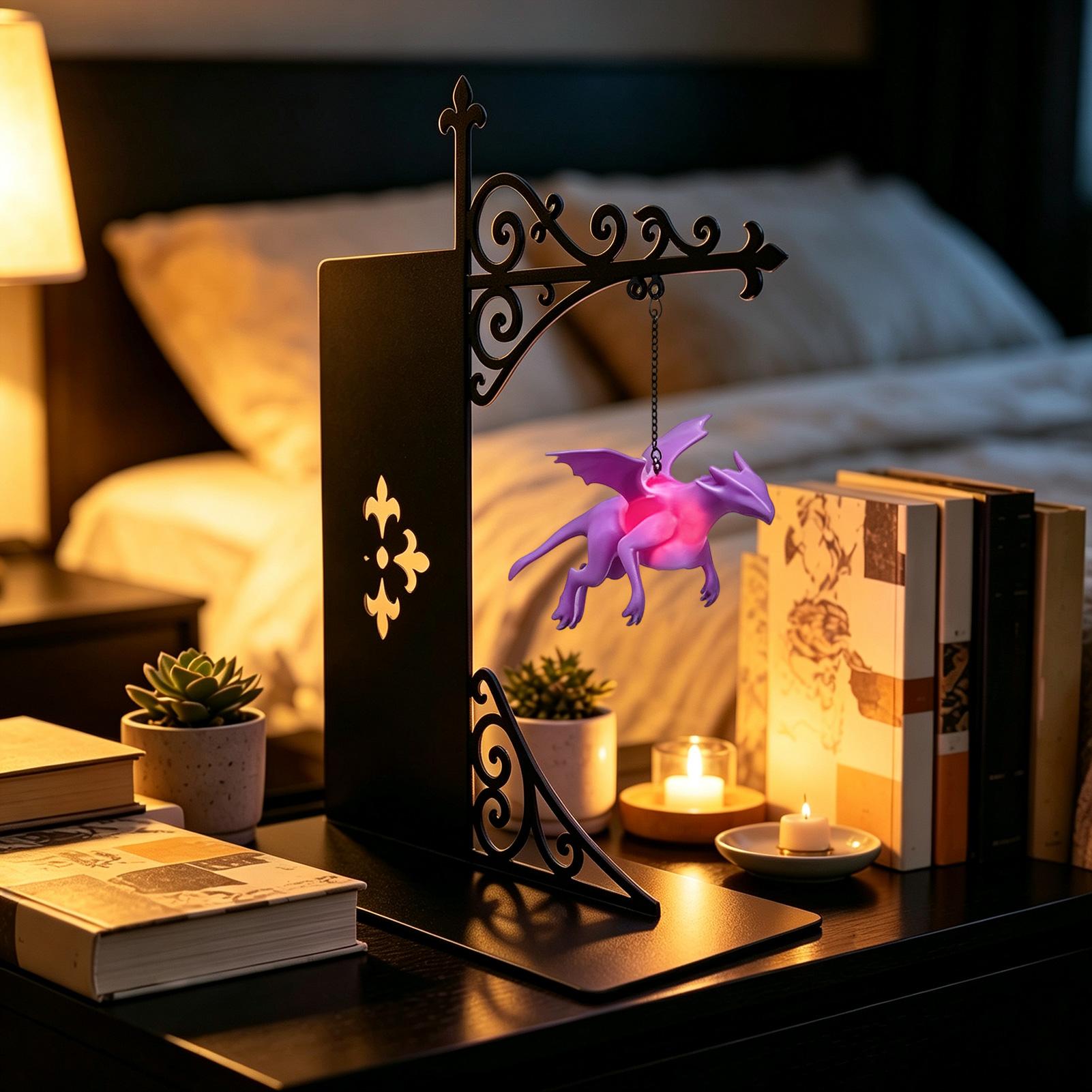 ユニークな浮遊ドラゴン型本棚ランプ、空飛ぶドラゴン型本棚ライ - Unique Lighting Decor のレビューと価格