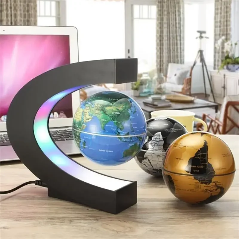 磁気浮上地球儀 LED 世界地図電子反重力ランプノベルティボ - Lighting World Decor のレビューと価格