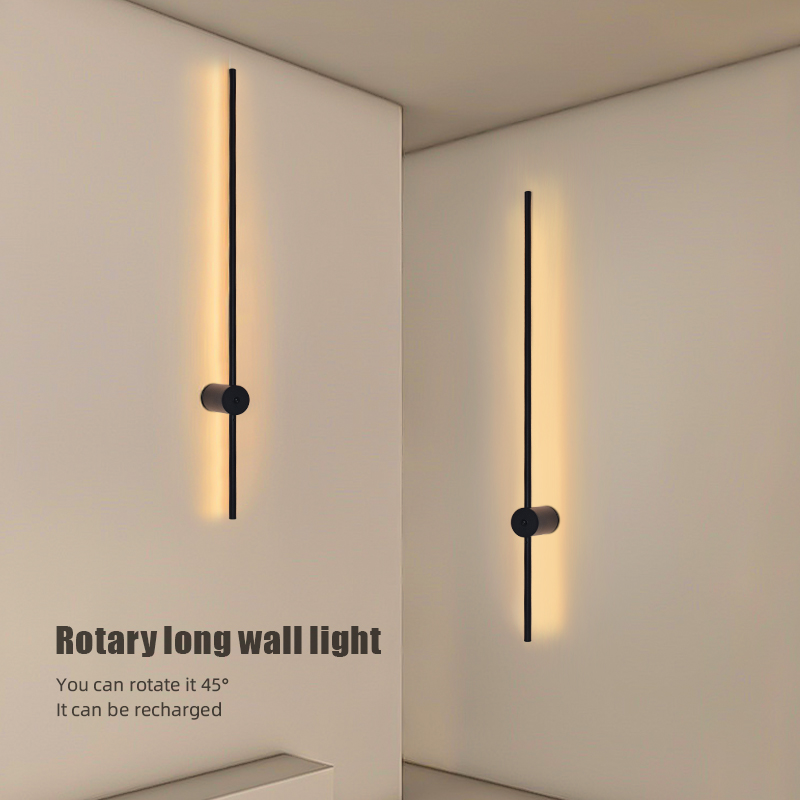 モダンな充電式LEDウォールスコンスランプ、ブラックアルミニ - Room Lighting Bedroom Decor のレビューと価格