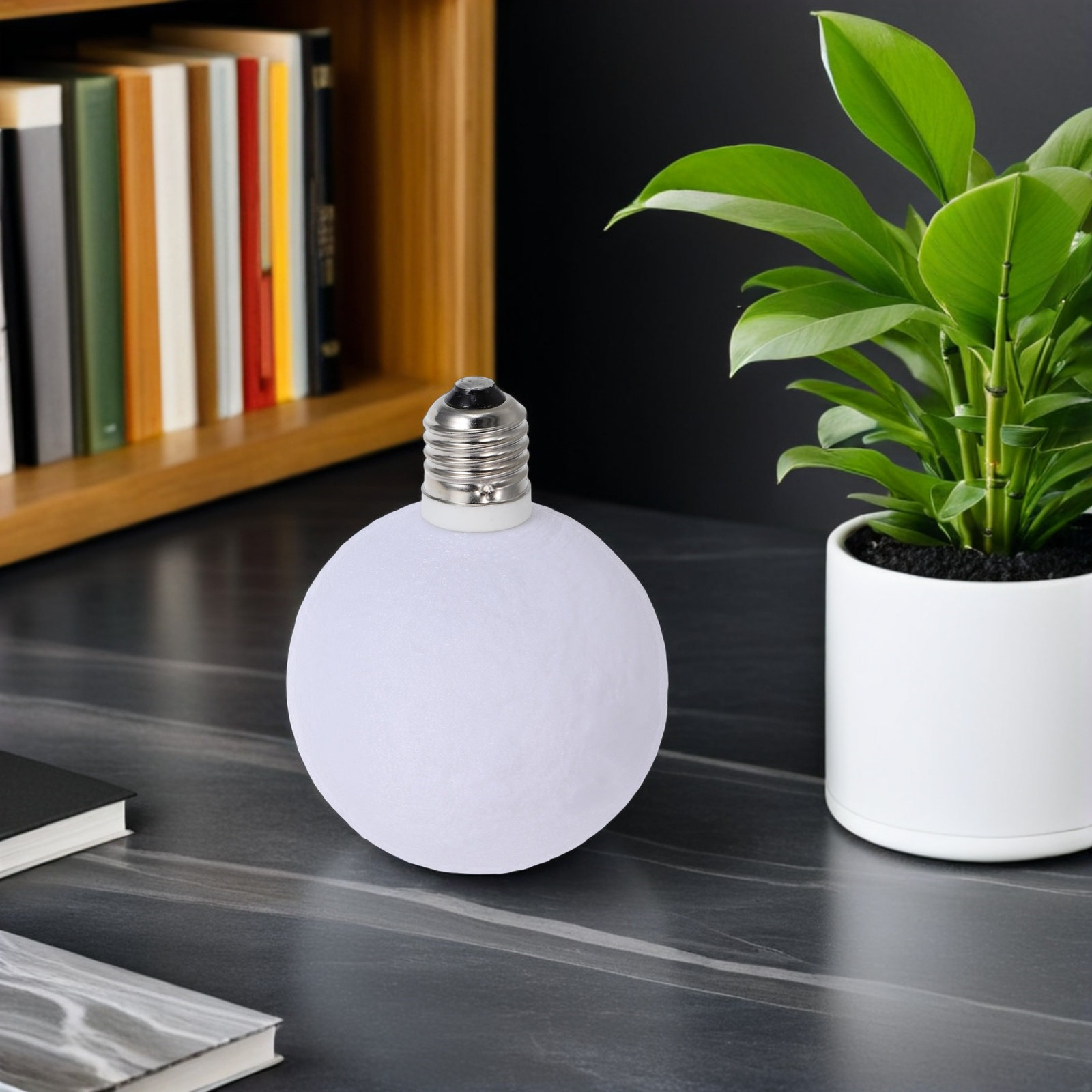 モダンな月型ランプ。3Dプリントによる月のテクスチャを再現。 - Room Lighting Bedroom Decor のレビューと価格