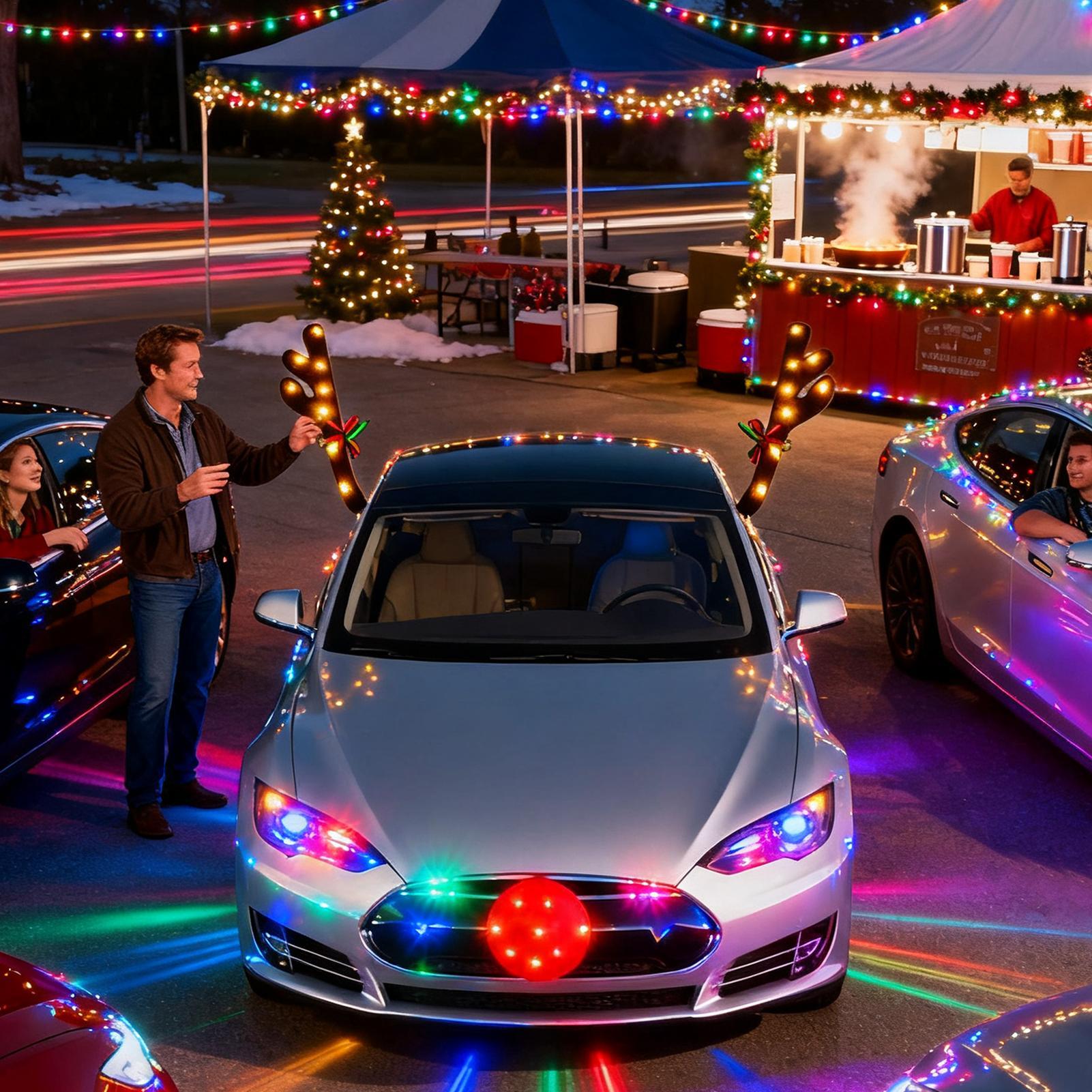 車のトナカイの角、鼻、テールライト付き、車両用クリスマスデコ - Up Lighting Decor のレビューと価格