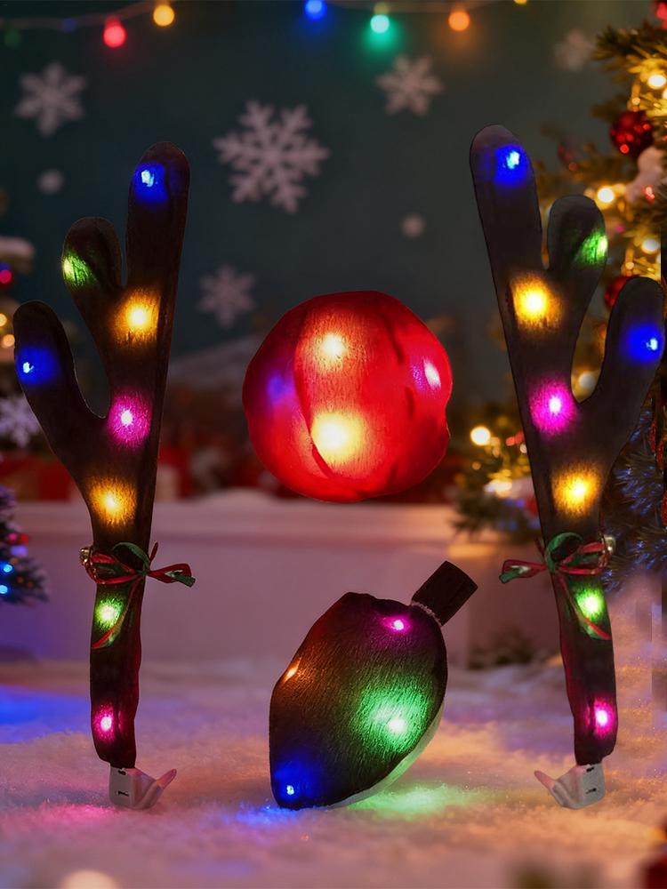 車のトナカイの角、鼻、テールライト付き、車両用クリスマスデコ - Up Lighting Decor のレビューと価格