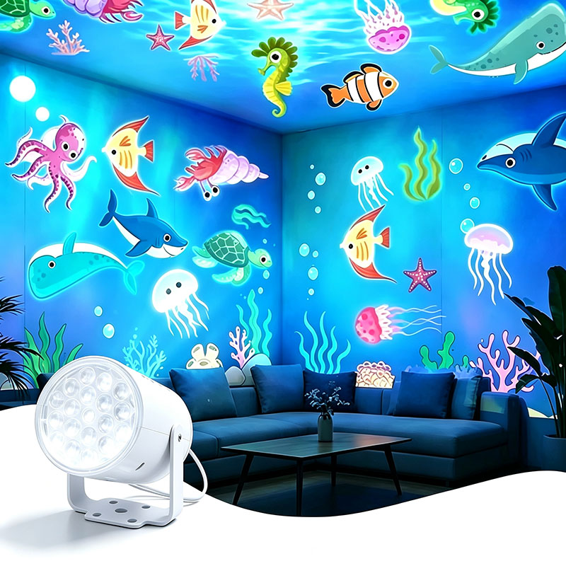 LED回転式プロジェクターランプ、カラフルなオーシャンワール - Lighting World Decor のレビューと価格